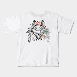 Wolf Boho T-shirt Kids T-Shirt